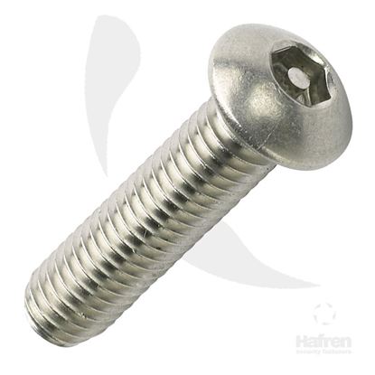 Picture of M3 X 6MM BUTTON HEAD STAINLESS STEEL A2 PIN HEX MACHINE SCREW X 100