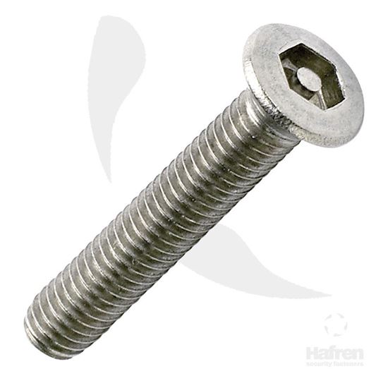 Picture of M3.5 X 12MM COUNTERSUNK A2 STAINLESS STEEL PIN HEX MACHINE SCREW X 100