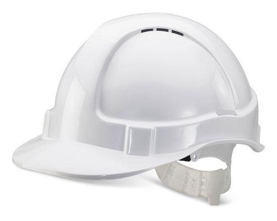 Picture of ECONOMY VENTED S/HELMET WHITE PLASTIC HARNESS