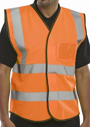 Picture of HI VIS ORANGE ID VEST MED 