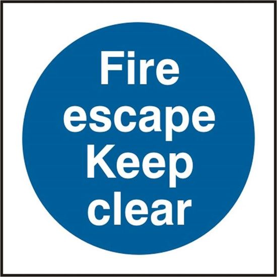 Picture of FIRE ESCAPE KEEP CLEAR SAV PK5 100MM X 100MM