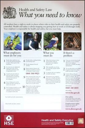 Picture of HEALTH & SAFETY LAW POSTER PVC 420MM X 594MM