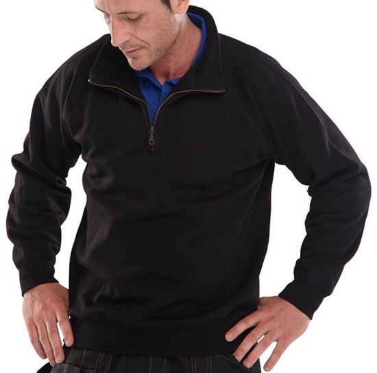 Picture of QUARTER ZIP PC S/SHIRT BLK 3XL 