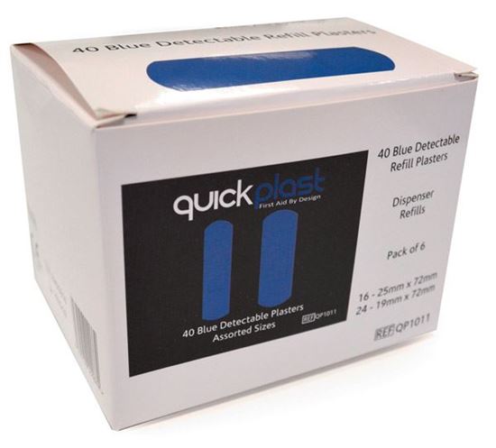 Picture of CLICK MEDICAL QUICKPLAST BLUE DETECTABLE PLASTERS 6 x 40