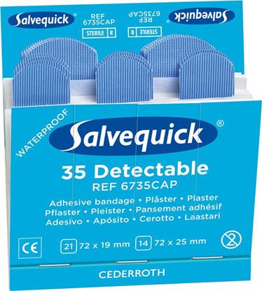 Picture of CLICK MEDICAL BLUE DETECTABLE PLASTERS REFILL 6x35 PLASTERS