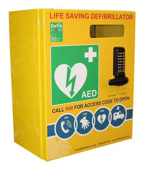 Picture of DEFIBRILLATOR STAINLESS STEEL CABINET WITH LOCK & ELECTRICS