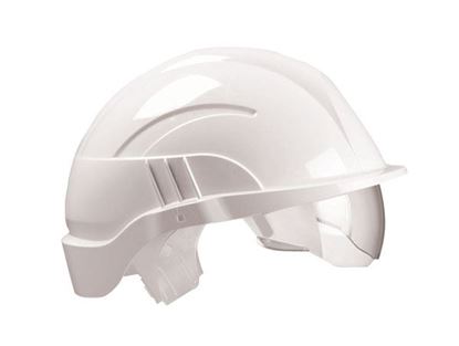 Picture of VISION PLUS SAFETY HELMET WHITE C/W INTEGRATED VISOR
