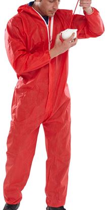 Picture of DISPOSABLE COVERALL RED L TYPE 5/6