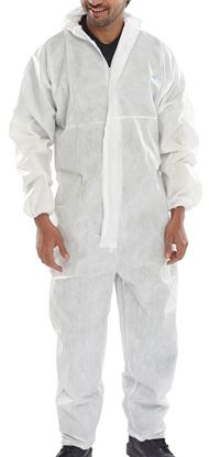 Picture of DISPOSABLE COVERALL WHITE M MICROPOROUS TYPE 5/6