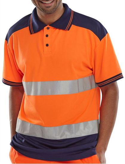 Picture of PK SHIRT 2TONE ORANGE/NAVY S 