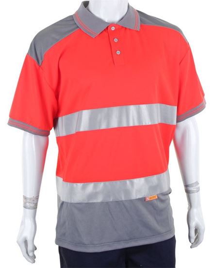 Picture of PK SHIRT 2TONE RED/GREY XS 