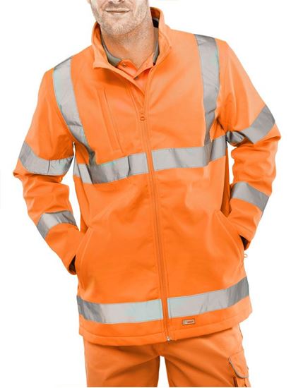 Picture of SOFT SHELL JKT HV ORANGE LGE EN20471 GORT3279